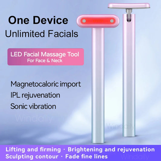 4-in-1 Facial Wand EMS Microcurrent Red Light Face Lifting Device